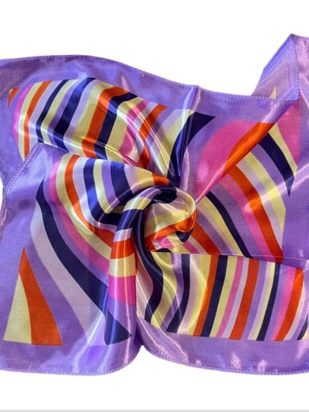 Striped Purple Multi S Neck Scarf & Heaf Scarf